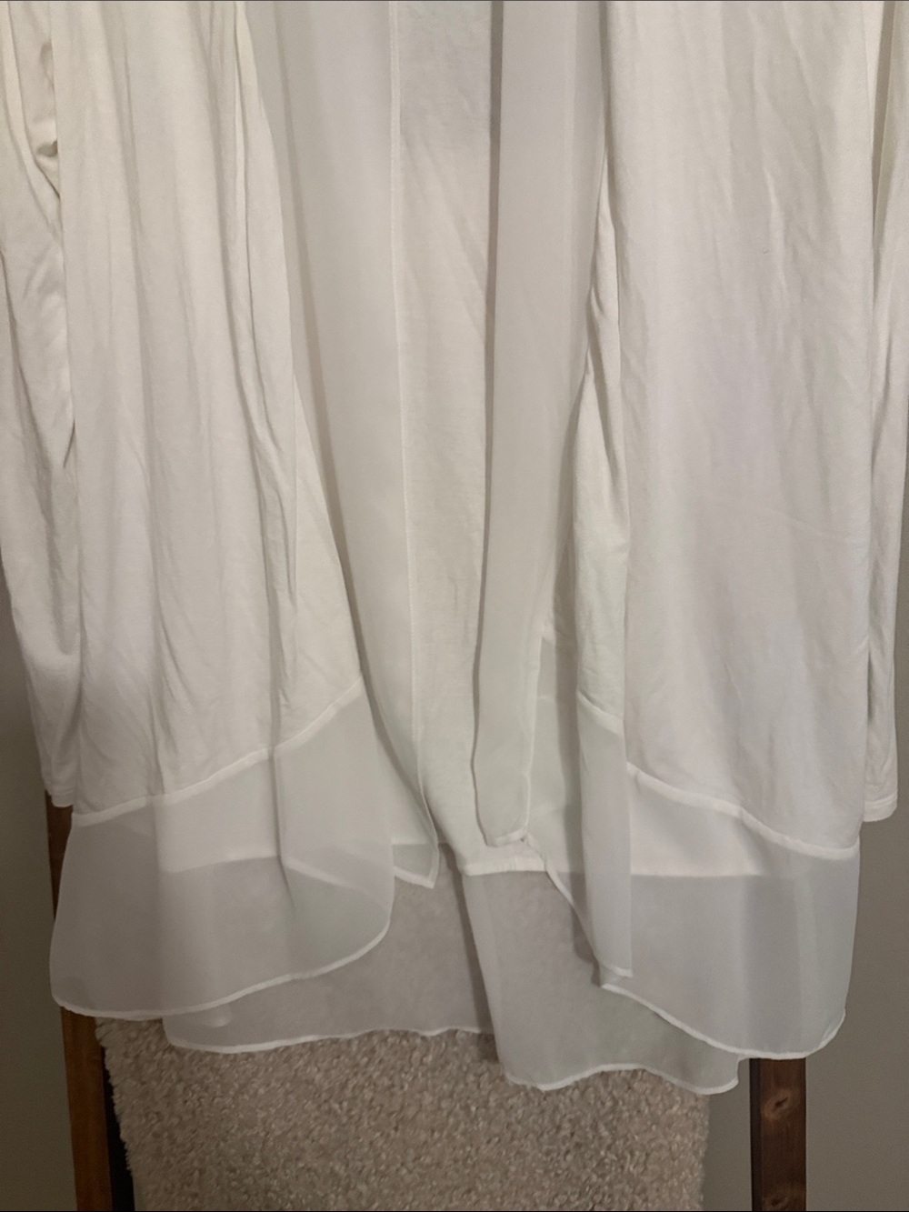 The Limited Sheer Open Front Cardigan in Ivory, very close to white - Picture 3 of 4